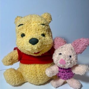 Vintage 1999 Mattel Musical Winnie the Pooh Plush w/ Attached Piglet – Works!